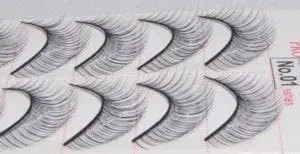 A close up of several pairs of false eyelashes