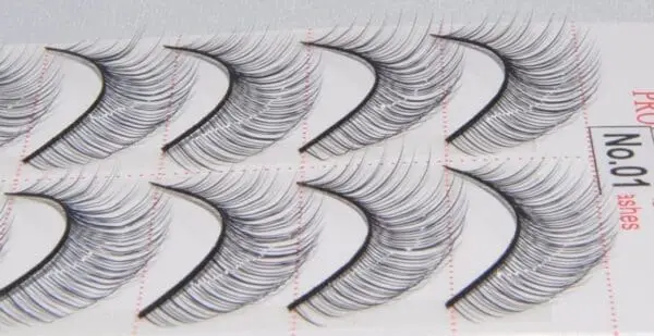 A close up of several pairs of false eyelashes