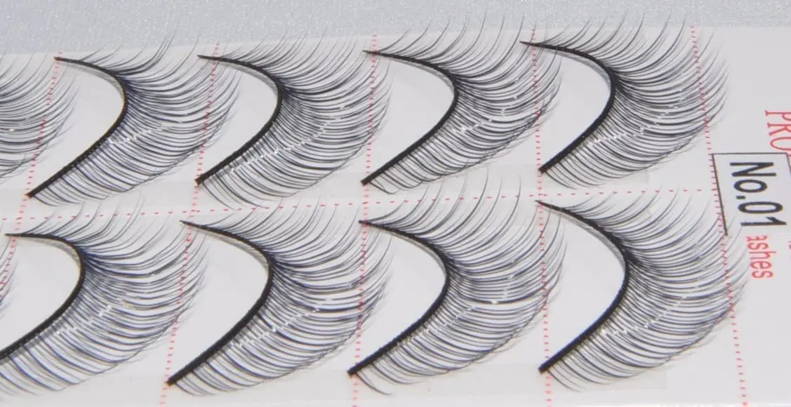 A close up of several pairs of false eyelashes