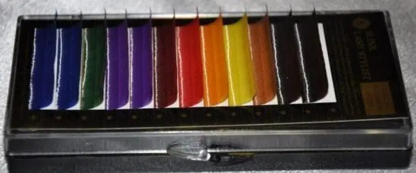A close up of candles in a box