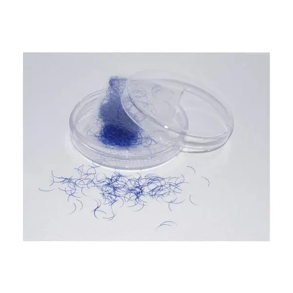 A blue substance in a plastic container on top of a table.