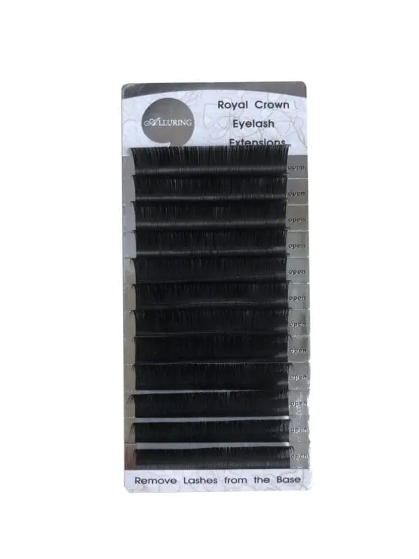 A black strip of eyelash extensions on display.