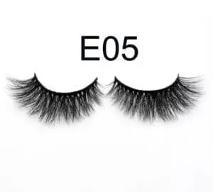 A pair of fake eyelashes with the number e05