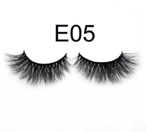 A pair of fake eyelashes with the number e05