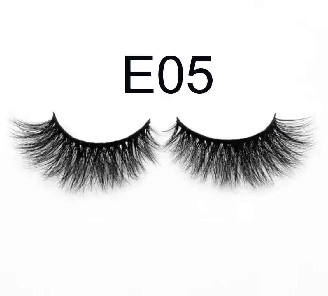 A pair of fake eyelashes with the number e05
