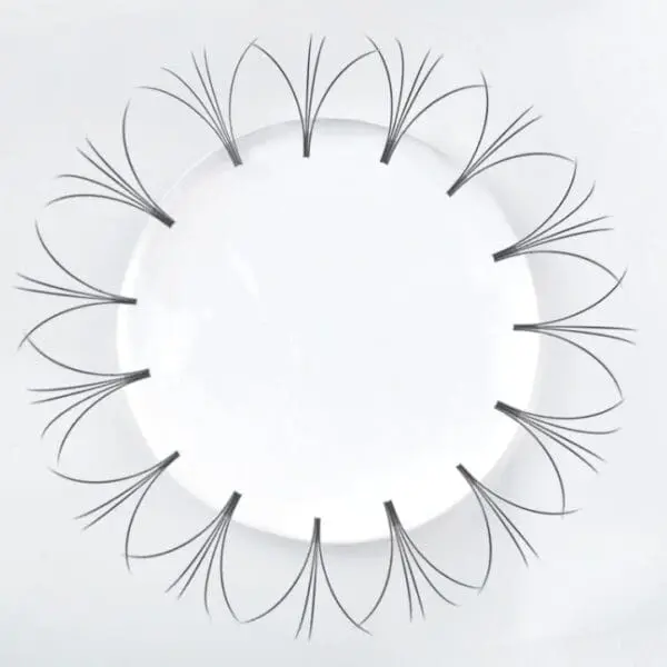A white plate with some fake eyelashes on top of it