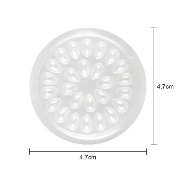 A white plastic plate with a pattern of flowers.