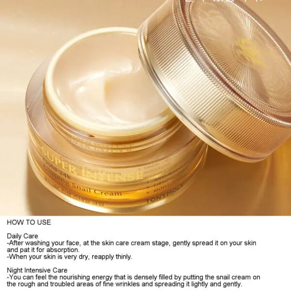 TONYMOLY Super Intense Gold 24K Ginseng Snail Cream 1.69oz / 50ml - Image 4