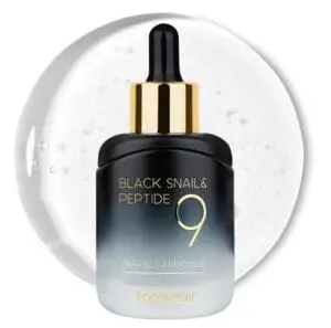 Farmstay Black Snail & Peptide9 Perfect Ampoule – Anti-Aging Serum for Firm, Hydrated, and Revitalized Skin 1.18 Fl. Oz.