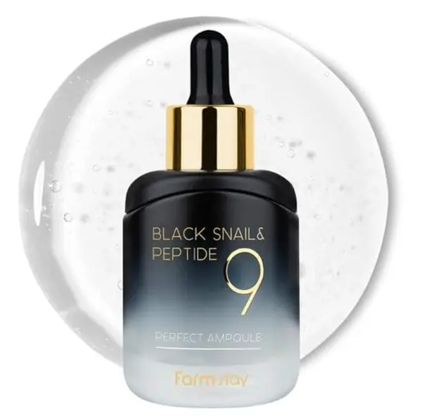 Farmstay Black Snail & Peptide9 Perfect Ampoule – Anti-Aging Serum for Firm, Hydrated, and Revitalized Skin 1.18 Fl. Oz.