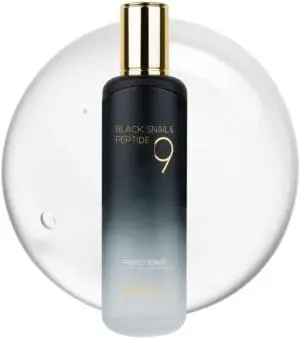 Farmstay Black Snail & Peptide 9 Perfect Toner, Snail Mucin Toner for Elastic & Glow Skin, Moisturizing & Anti-Aging