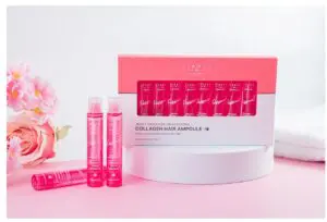 JIGOTT Signature Collagen Hair Ampoule – Deep Repair Treatment for Damaged Hair – 10 Ampoules x 13ml – Collagen-Infused Nourishment for Breakage & Frizz