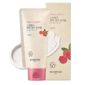 SKINFOOD Berry Glowing Sun Cream SPF 50+ Vegan Korean Sunscreen with Cranberry Extract & Eco-Friendly Packaging (50ml)
