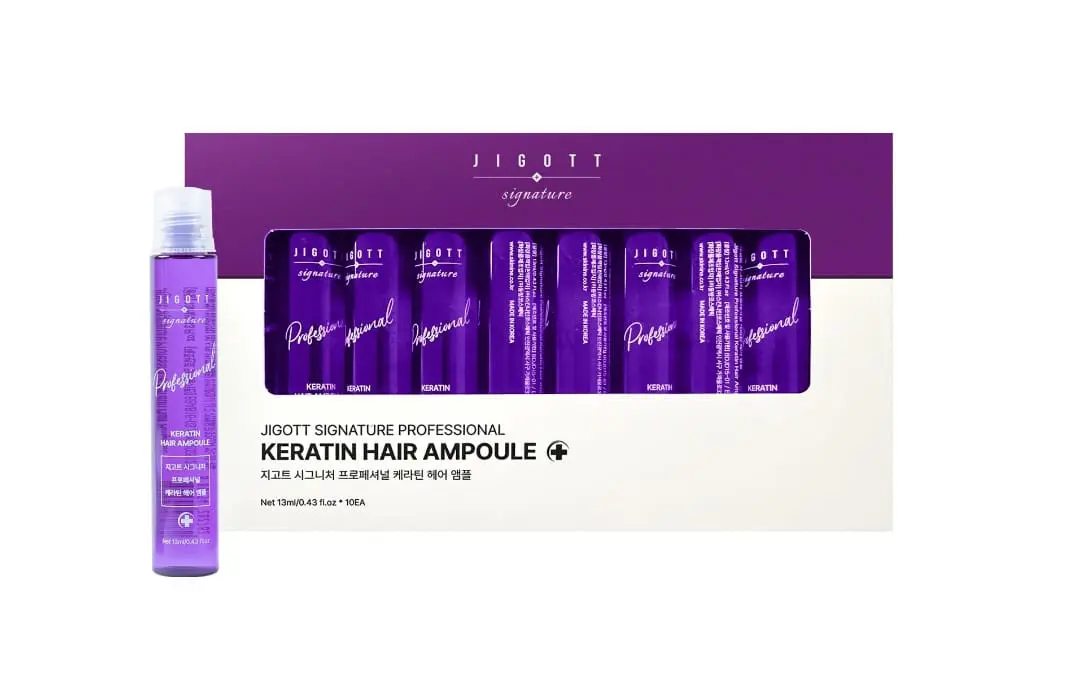 Jigott Signature Keratin Hair Ampoule 13ml x10 – Professional Repair Treatment for Damaged Hair