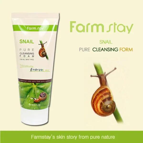 FarmStay Pure Snail Foam Cleanser 180ml – Deep Cleansing with Snail Mucin for Smooth, Hydrated Skin - Image 2