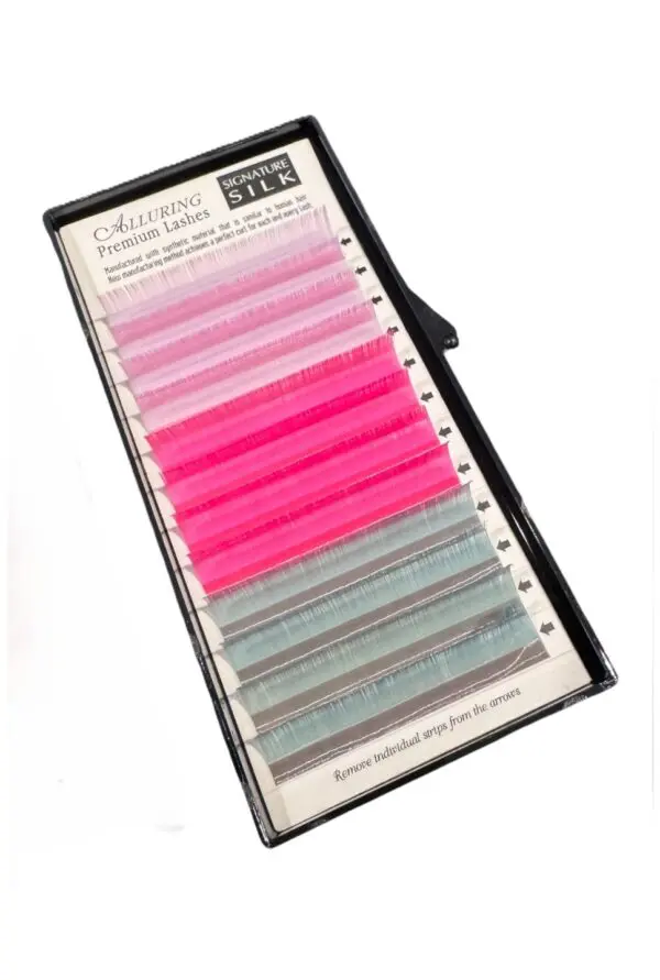 Alluring Volume Color Lashes Light Purple, Pink & Green C .07mm
