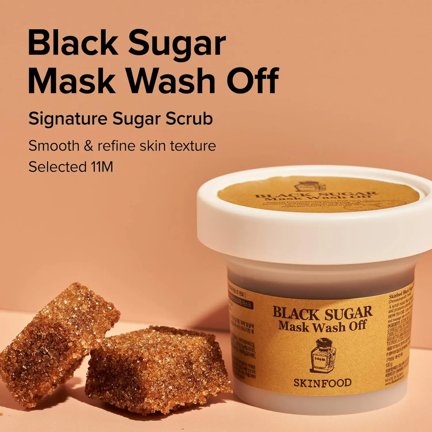 SKINFOOD Black Sugar Mask Wash Off – 4.23oz Exfoliator