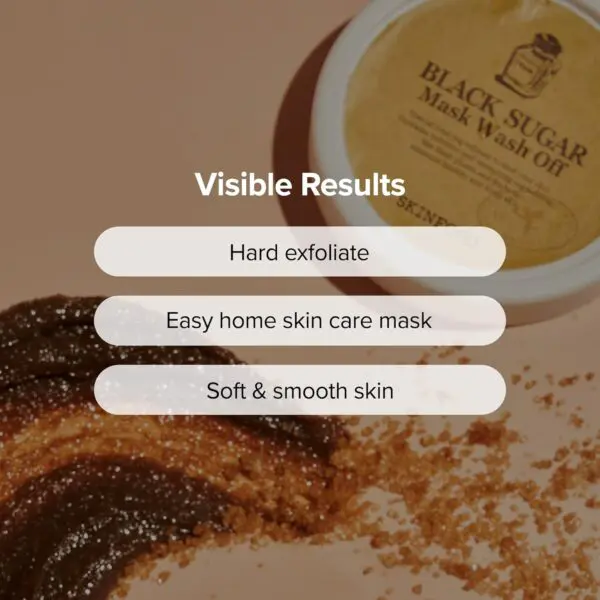 SKINFOOD Black Sugar Mask Wash Off – 4.23oz Exfoliator - Image 4