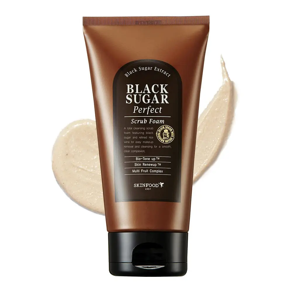SKINFOOD Black Sugar Perfect Scrub Foam – 6.35 oz Cleanser