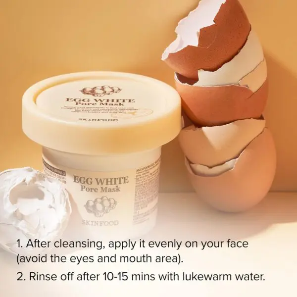 SKINFOOD Egg White Pore Mask – 120g Pore Refining Care - Image 5
