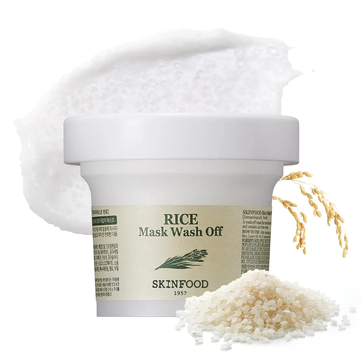 SKINFOOD Rice Mask Wash Off – 4.23oz Gentle Exfoliation
