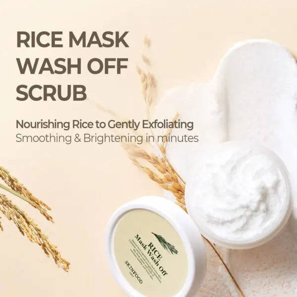SKINFOOD Rice Mask Wash Off – 4.23oz Gentle Exfoliation - Image 2