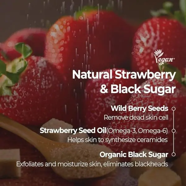 SKINFOOD Strawberry Sugar Food Mask – 4.23oz Exfoliator - Image 3