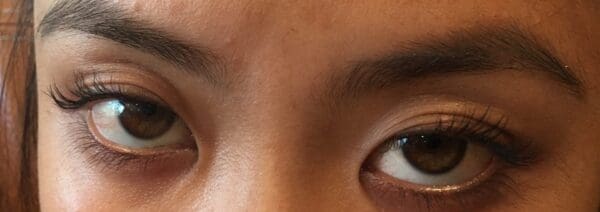 A close up of the eyes of a person