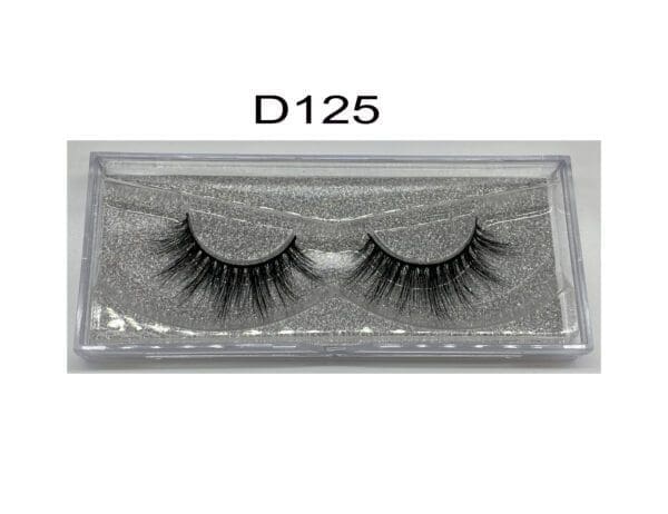 A pair of false eyelashes in a box.