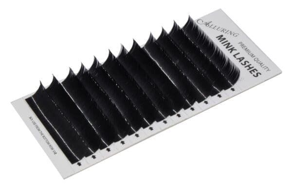 A close up of a strip of black lashes