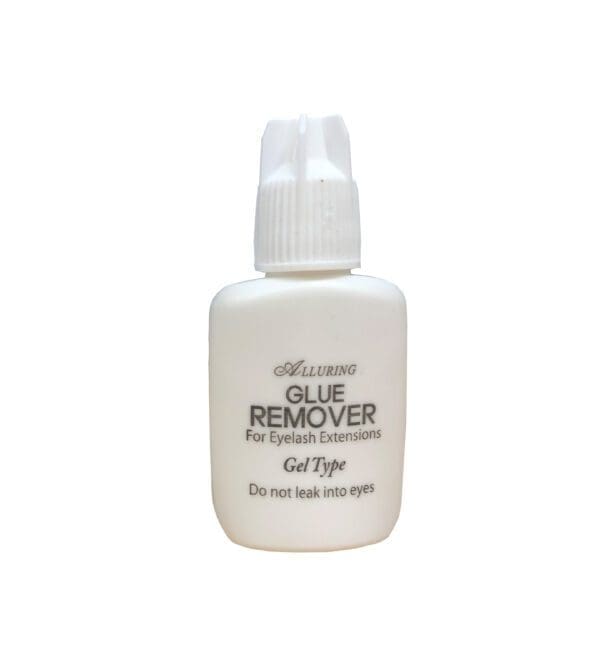 A bottle of glue remover with the lid off.