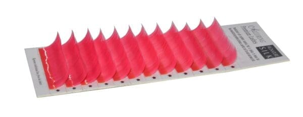 A close up of the red spikes on a white background