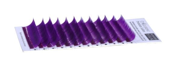 A purple strip of paper with holes in it