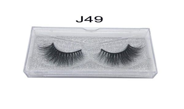 A pair of false eyelashes in a box.