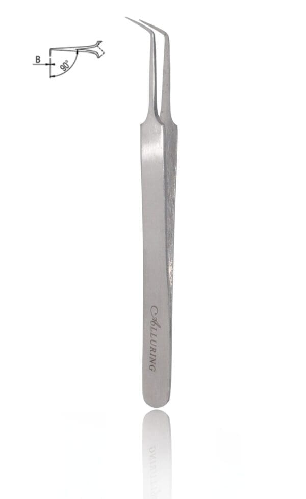 A silver nail file with a white background