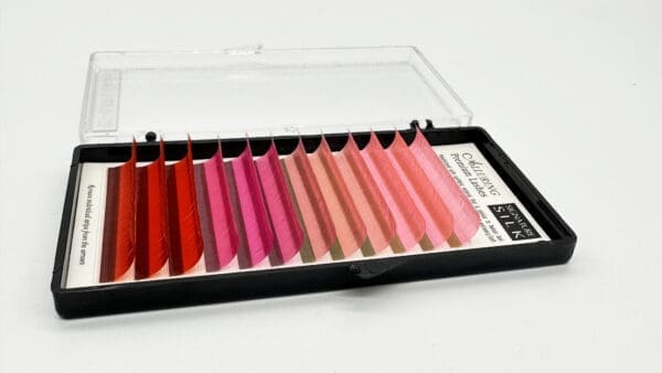 A box of lipstick in different shades