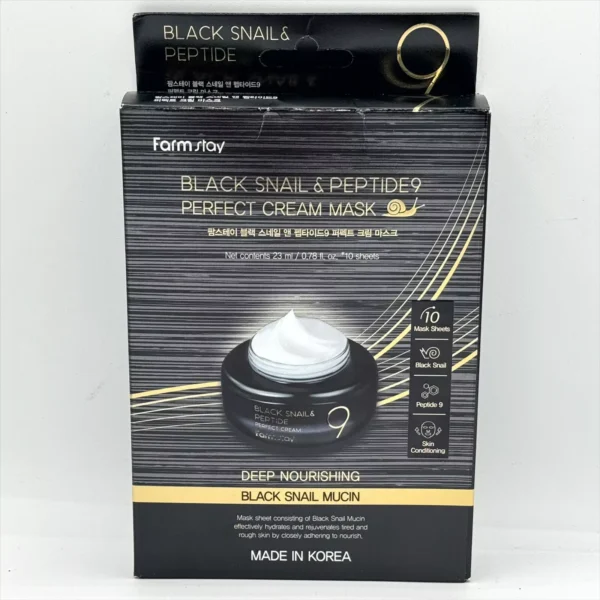 Farm Stay Black Snail & Peptide9 Prefect Cream Mask - 10 Mask Sheets