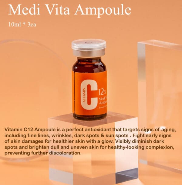 Vitamin C 12 Ampoule Brightening Serum, Dark Spot Remover, Facial Serum -10ml x3 - Image 2