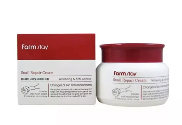 FarmStay Snail Repair Cream – Brightening & Wrinkle Improvement (3.52 oz / 100g)