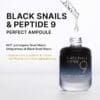 Farmstay Black Snail & Peptide9 Perfect Ampoule, Snail Mucin Serum for Elastic & Glow Skin, Boosting Radiance & Repairing Skin Barrier Serum 1.18 Fl. Oz. - Image 2