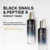 Farmstay Black Snail & Peptide 9 Perfect Toner, Snail Mucin Toner for Elastic & Glow Skin, Moisturizing & Anti-Aging - Image 2