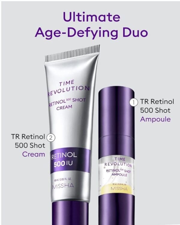 MISSHA Time Revolution Retinol 500 Shot Ampoule 10ml – Intensive Anti-Aging Serum with Pure Retinol & Probiotic Complex - Image 5