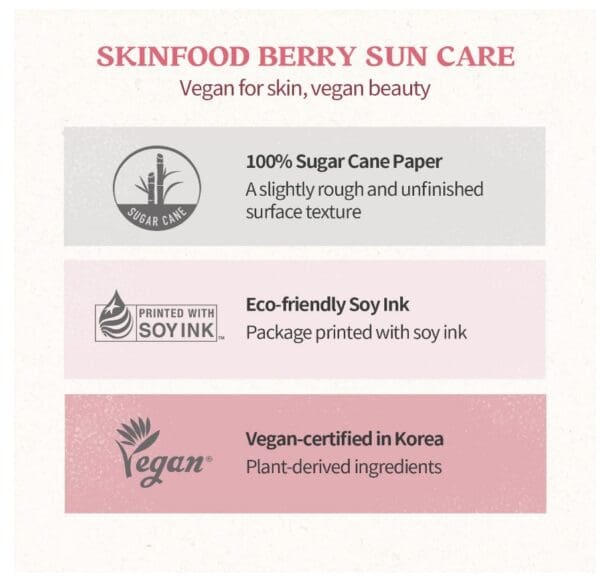 SKINFOOD Berry Glowing Sun Cream SPF 50+ Vegan Korean Sunscreen with Cranberry Extract & Eco-Friendly Packaging (50ml) - Image 3