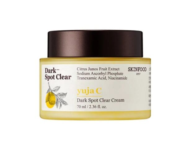 SKINFOOD Yuja-C Dark Spot Clear Cream 70ml – Brightening Vitamin C Face Moisturizer for Dark Spots & Hyperpigmentation