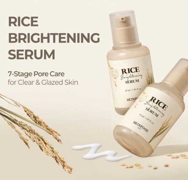 SKINFOOD Rice Daily Serum, Korean Skincare Facial Essence for Glow Glass Skin, Fermented Natural Rice Water Milk for Face, Pore Minimizing, Deep Hydrating, Dark Spot Correcting, 55ml/1.86fl.oz. - Image 3