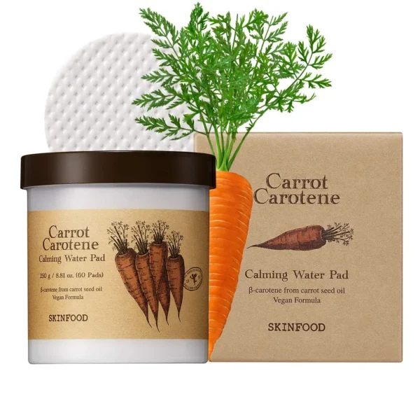 SKINFOOD Carrot Carotene Calming Water Pads – 60 Sheets - Image 2